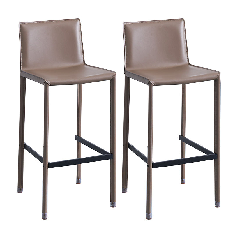 Contemporary Metal Bar Stool Backrest Counter Stool for Living Room