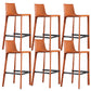 Contemporary Metal Bar Stool Backrest Counter Stool for Living Room