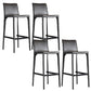 Contemporary Metal Base Bar Stool Armless Low Back Counter Stool Dark Gray 4 Piece Set Clearhalo 'Bar Furniture' 'Bar Stools' 'bar_stools' 'furn' 'furn_bar_stools' 'Furniture' 'Kitchen & Dining Furniture' 6276372