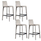 Contemporary Metal Base Bar Stool Armless Low Back Counter Stool Khaki 4 Piece Set Clearhalo 'Bar Furniture' 'Bar Stools' 'bar_stools' 'furn' 'furn_bar_stools' 'Furniture' 'Kitchen & Dining Furniture' 6276374