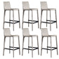 Contemporary Metal Base Bar Stool Armless Low Back Counter Stool Khaki 6 Piece Set Clearhalo 'Bar Furniture' 'Bar Stools' 'bar_stools' 'furn' 'furn_bar_stools' 'Furniture' 'Kitchen & Dining Furniture' 6276377