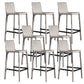 Contemporary Metal Base Bar Stool Armless Low Back Counter Stool Khaki 8 Piece Set Clearhalo 'Bar Furniture' 'Bar Stools' 'bar_stools' 'furn' 'furn_bar_stools' 'Furniture' 'Kitchen & Dining Furniture' 6276378