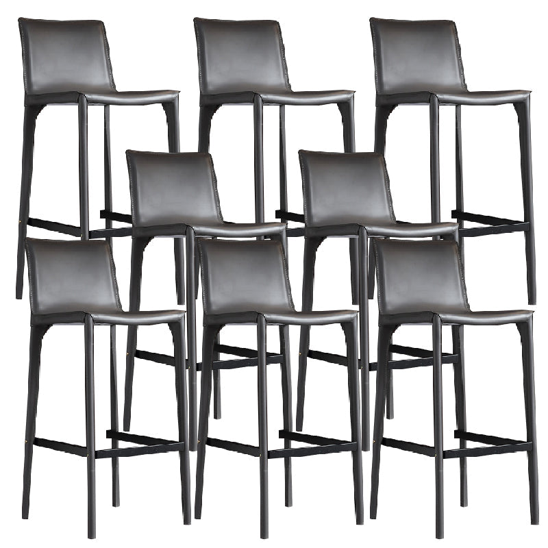 Contemporary Metal Base Bar Stool Armless Low Back Counter Stool Dark Gray 8 Piece Set Clearhalo 'Bar Furniture' 'Bar Stools' 'bar_stools' 'furn' 'furn_bar_stools' 'Furniture' 'Kitchen & Dining Furniture' 6276379