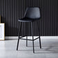 Contemporary Counter Stool Faux Leather Living Room Bar Stool with Metal Legs Matte Black 1 Piece Bar Stool(30"H) Clearhalo 'Bar Furniture' 'Bar Stools' 'bar_stools' 'furn' 'furn_bar_stools' 'Furniture' 'Kitchen & Dining Furniture' 6276387