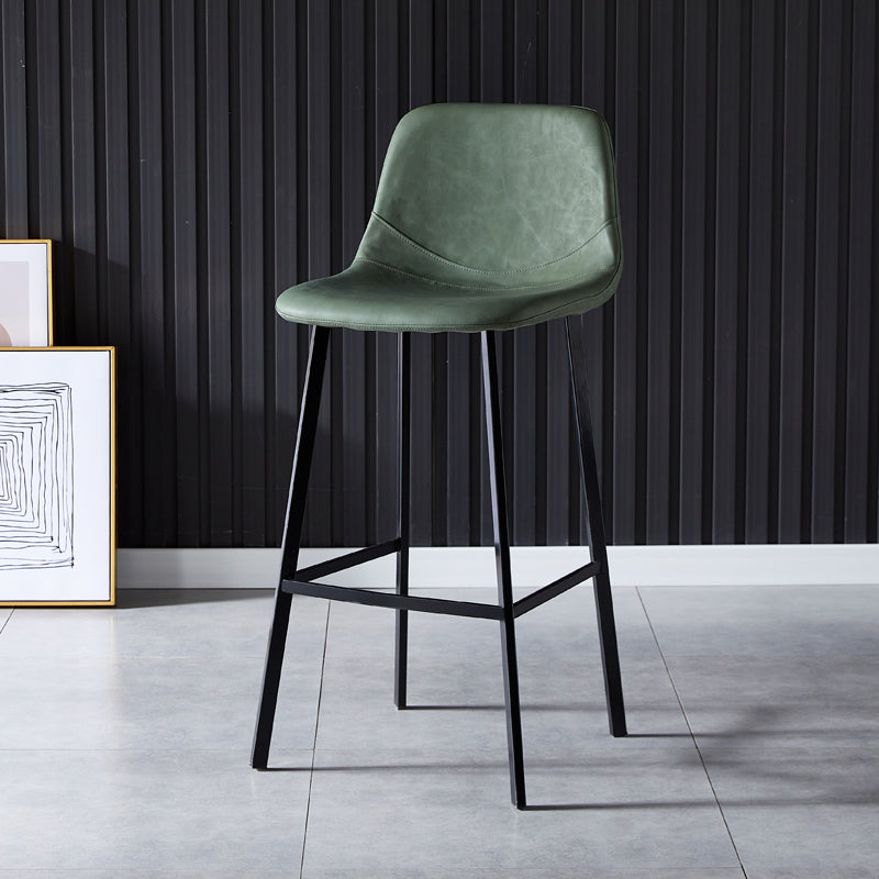 Contemporary Counter Stool Faux Leather Living Room Bar Stool with Metal Legs Green 1 Piece Bar Stool(30"H) Clearhalo 'Bar Furniture' 'Bar Stools' 'bar_stools' 'furn' 'furn_bar_stools' 'Furniture' 'Kitchen & Dining Furniture' 6276388