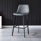 Contemporary Counter Stool Faux Leather Living Room Bar Stool with Metal Legs Grey 1 Piece Bar Stool(30"H) Clearhalo 'Bar Furniture' 'Bar Stools' 'bar_stools' 'furn' 'furn_bar_stools' 'Furniture' 'Kitchen & Dining Furniture' 6276393