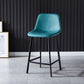 Contemporary Counter Stool Faux Leather Living Room Bar Stool with Metal Legs Lake Green 1 Piece Counter Stool(26"H) Clearhalo 'Bar Furniture' 'Bar Stools' 'bar_stools' 'furn' 'furn_bar_stools' 'Furniture' 'Kitchen & Dining Furniture' 6276400