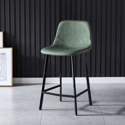 Contemporary Counter Stool Faux Leather Living Room Bar Stool with Metal Legs Green 1 Piece Counter Stool(26"H) Clearhalo 'Bar Furniture' 'Bar Stools' 'bar_stools' 'furn' 'furn_bar_stools' 'Furniture' 'Kitchen & Dining Furniture' 6276403