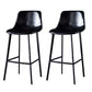 Contemporary Counter Stool Faux Leather Living Room Bar Stool with Metal Legs Black 2 Piece Set Bar Stool(30"H) Clearhalo 'Bar Furniture' 'Bar Stools' 'bar_stools' 'furn' 'furn_bar_stools' 'Furniture' 'Kitchen & Dining Furniture' 6276406