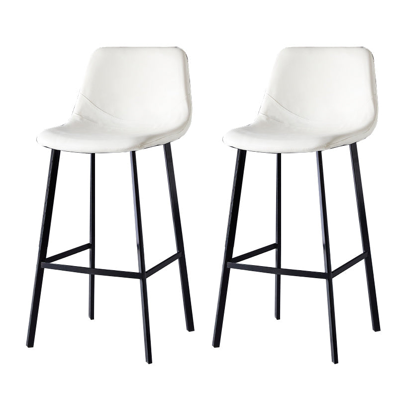 Contemporary Counter Stool Faux Leather Living Room Bar Stool with Metal Legs White 2 Piece Set Bar Stool(30"H) Clearhalo 'Bar Furniture' 'Bar Stools' 'bar_stools' 'furn' 'furn_bar_stools' 'Furniture' 'Kitchen & Dining Furniture' 6276408