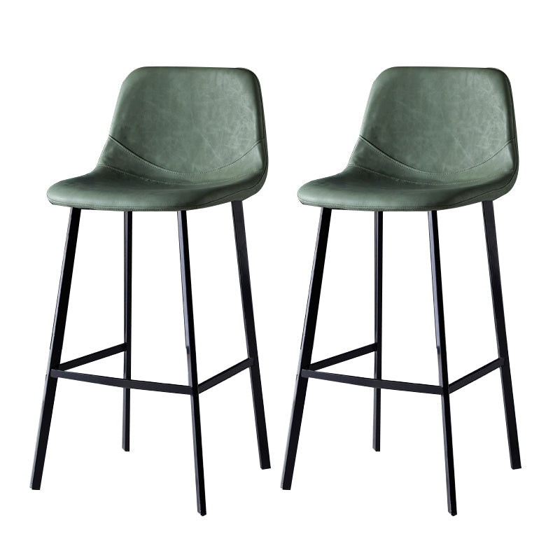 Contemporary Counter Stool Faux Leather Living Room Bar Stool with Metal Legs Green 2 Piece Set Bar Stool(30"H) Clearhalo 'Bar Furniture' 'Bar Stools' 'bar_stools' 'furn' 'furn_bar_stools' 'Furniture' 'Kitchen & Dining Furniture' 6276409