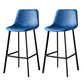 Contemporary Counter Stool Faux Leather Living Room Bar Stool with Metal Legs Blue 2 Piece Set Bar Stool(30"H) Clearhalo 'Bar Furniture' 'Bar Stools' 'bar_stools' 'furn' 'furn_bar_stools' 'Furniture' 'Kitchen & Dining Furniture' 6276410