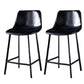 Contemporary Counter Stool Faux Leather Living Room Bar Stool with Metal Legs Black 2 Piece Set Counter Stool(26"H) Clearhalo 'Bar Furniture' 'Bar Stools' 'bar_stools' 'furn' 'furn_bar_stools' 'Furniture' 'Kitchen & Dining Furniture' 6276418