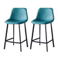 Contemporary Counter Stool Faux Leather Living Room Bar Stool with Metal Legs Lake Green 2 Piece Set Counter Stool(26"H) Clearhalo 'Bar Furniture' 'Bar Stools' 'bar_stools' 'furn' 'furn_bar_stools' 'Furniture' 'Kitchen & Dining Furniture' 6276420