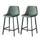 Contemporary Counter Stool Faux Leather Living Room Bar Stool with Metal Legs Green 2 Piece Set Counter Stool(26"H) Clearhalo 'Bar Furniture' 'Bar Stools' 'bar_stools' 'furn' 'furn_bar_stools' 'Furniture' 'Kitchen & Dining Furniture' 6276421