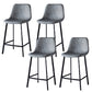 Contemporary Counter Stool Faux Leather Living Room Bar Stool with Metal Legs Grey 4 Piece Set Counter Stool(26"H) Clearhalo 'Bar Furniture' 'Bar Stools' 'bar_stools' 'furn' 'furn_bar_stools' 'Furniture' 'Kitchen & Dining Furniture' 6276429