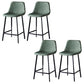 Contemporary Counter Stool Faux Leather Living Room Bar Stool with Metal Legs Green 4 Piece Set Counter Stool(26"H) Clearhalo 'Bar Furniture' 'Bar Stools' 'bar_stools' 'furn' 'furn_bar_stools' 'Furniture' 'Kitchen & Dining Furniture' 6276431