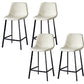 Contemporary Counter Stool Faux Leather Living Room Bar Stool with Metal Legs Off-White 4 Piece Set Counter Stool(26"H) Clearhalo 'Bar Furniture' 'Bar Stools' 'bar_stools' 'furn' 'furn_bar_stools' 'Furniture' 'Kitchen & Dining Furniture' 6276434