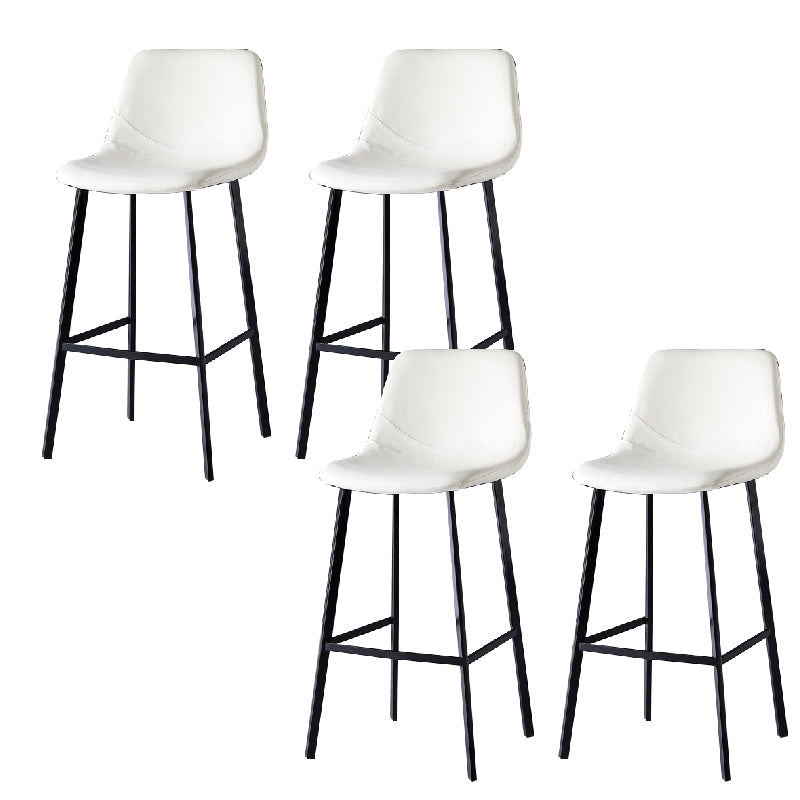 Contemporary Counter Stool Faux Leather Living Room Bar Stool with Metal Legs White 4 Piece Set Bar Stool(30"H) Clearhalo 'Bar Furniture' 'Bar Stools' 'bar_stools' 'furn' 'furn_bar_stools' 'Furniture' 'Kitchen & Dining Furniture' 6276437