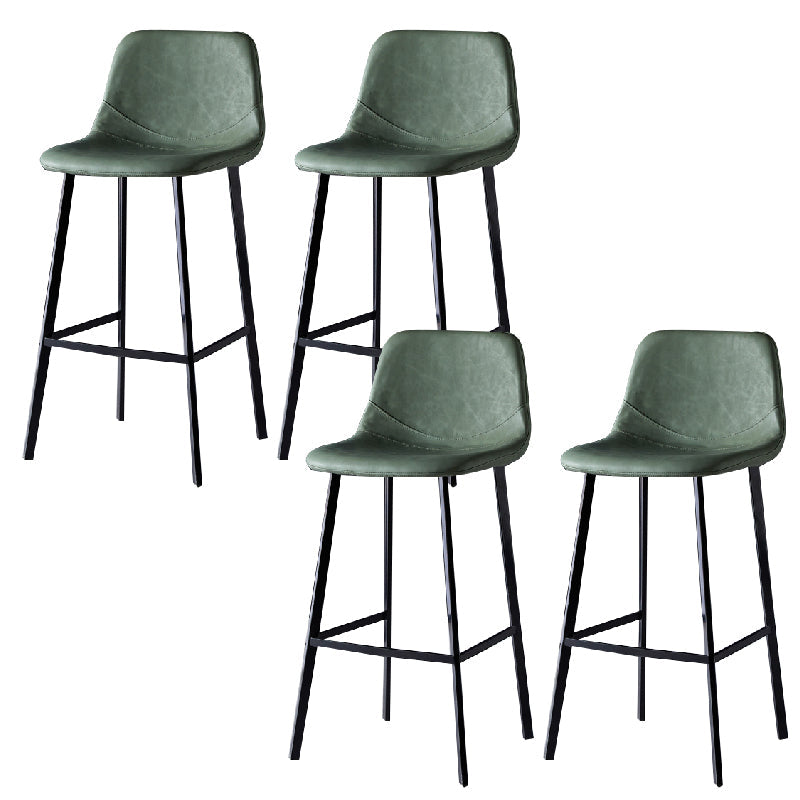 Contemporary Counter Stool Faux Leather Living Room Bar Stool with Metal Legs Green 4 Piece Set Bar Stool(30"H) Clearhalo 'Bar Furniture' 'Bar Stools' 'bar_stools' 'furn' 'furn_bar_stools' 'Furniture' 'Kitchen & Dining Furniture' 6276438