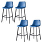 Contemporary Counter Stool Faux Leather Living Room Bar Stool with Metal Legs Blue 4 Piece Set Bar Stool(30"H) Clearhalo 'Bar Furniture' 'Bar Stools' 'bar_stools' 'furn' 'furn_bar_stools' 'Furniture' 'Kitchen & Dining Furniture' 6276439