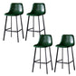 Contemporary Counter Stool Faux Leather Living Room Bar Stool with Metal Legs Blackish Green 4 Piece Set Bar Stool(30"H) Clearhalo 'Bar Furniture' 'Bar Stools' 'bar_stools' 'furn' 'furn_bar_stools' 'Furniture' 'Kitchen & Dining Furniture' 6276442
