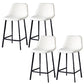 Contemporary Counter Stool Faux Leather Living Room Bar Stool with Metal Legs White 4 Piece Set Counter Stool(26"H) Clearhalo 'Bar Furniture' 'Bar Stools' 'bar_stools' 'furn' 'furn_bar_stools' 'Furniture' 'Kitchen & Dining Furniture' 6276444