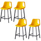 Contemporary Counter Stool Faux Leather Living Room Bar Stool with Metal Legs Yellow 4 Piece Set Counter Stool(26"H) Clearhalo 'Bar Furniture' 'Bar Stools' 'bar_stools' 'furn' 'furn_bar_stools' 'Furniture' 'Kitchen & Dining Furniture' 6276445