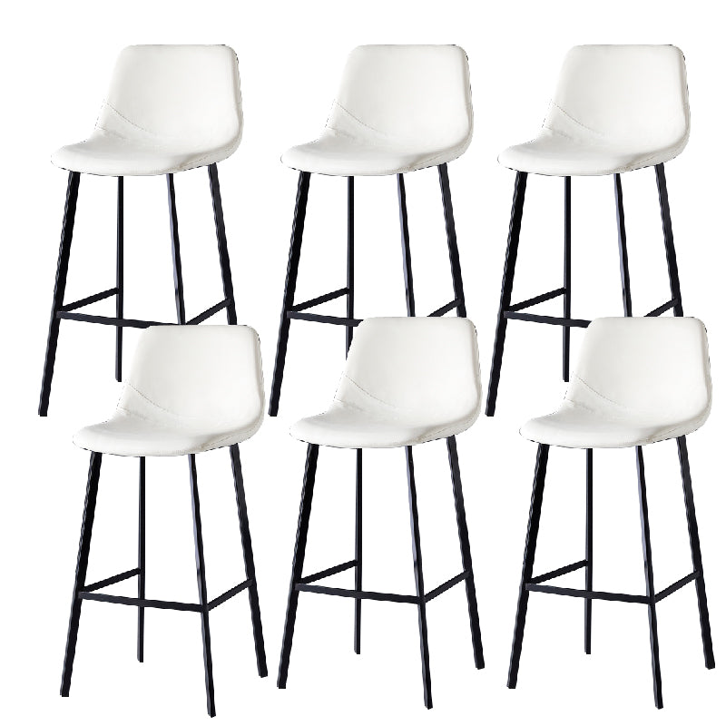 Contemporary Counter Stool Faux Leather Living Room Bar Stool with Metal Legs White 6 Piece Set Bar Stool(30"H) Clearhalo 'Bar Furniture' 'Bar Stools' 'bar_stools' 'furn' 'furn_bar_stools' 'Furniture' 'Kitchen & Dining Furniture' 6276448