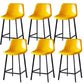 Contemporary Counter Stool Faux Leather Living Room Bar Stool with Metal Legs Yellow 6 Piece Set Counter Stool(26"H) Clearhalo 'Bar Furniture' 'Bar Stools' 'bar_stools' 'furn' 'furn_bar_stools' 'Furniture' 'Kitchen & Dining Furniture' 6276456