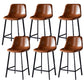 Contemporary Counter Stool Faux Leather Living Room Bar Stool with Metal Legs Khaki 6 Piece Set Counter Stool(26"H) Clearhalo 'Bar Furniture' 'Bar Stools' 'bar_stools' 'furn' 'furn_bar_stools' 'Furniture' 'Kitchen & Dining Furniture' 6276457
