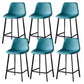 Contemporary Counter Stool Faux Leather Living Room Bar Stool with Metal Legs Lake Green 6 Piece Set Counter Stool(26"H) Clearhalo 'Bar Furniture' 'Bar Stools' 'bar_stools' 'furn' 'furn_bar_stools' 'Furniture' 'Kitchen & Dining Furniture' 6276460