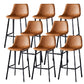 Contemporary Counter Stool Faux Leather Living Room Bar Stool with Metal Legs Brown 8 Piece Set Bar Stool(30"H) Clearhalo 'Bar Furniture' 'Bar Stools' 'bar_stools' 'furn' 'furn_bar_stools' 'Furniture' 'Kitchen & Dining Furniture' 6276467