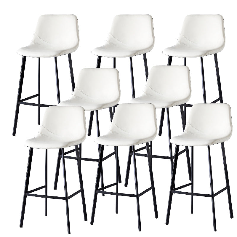 Contemporary Counter Stool Faux Leather Living Room Bar Stool with Metal Legs White 8 Piece Set Bar Stool(30"H) Clearhalo 'Bar Furniture' 'Bar Stools' 'bar_stools' 'furn' 'furn_bar_stools' 'Furniture' 'Kitchen & Dining Furniture' 6276468