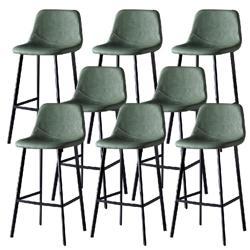 Contemporary Counter Stool Faux Leather Living Room Bar Stool with Metal Legs Green 8 Piece Set Bar Stool(30"H) Clearhalo 'Bar Furniture' 'Bar Stools' 'bar_stools' 'furn' 'furn_bar_stools' 'Furniture' 'Kitchen & Dining Furniture' 6276469