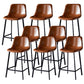 Contemporary Counter Stool Faux Leather Living Room Bar Stool with Metal Legs Khaki 8 Piece Set Counter Stool(26"H) Clearhalo 'Bar Furniture' 'Bar Stools' 'bar_stools' 'furn' 'furn_bar_stools' 'Furniture' 'Kitchen & Dining Furniture' 6276477