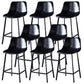 Contemporary Counter Stool Faux Leather Living Room Bar Stool with Metal Legs Black 8 Piece Set Counter Stool(26"H) Clearhalo 'Bar Furniture' 'Bar Stools' 'bar_stools' 'furn' 'furn_bar_stools' 'Furniture' 'Kitchen & Dining Furniture' 6276478
