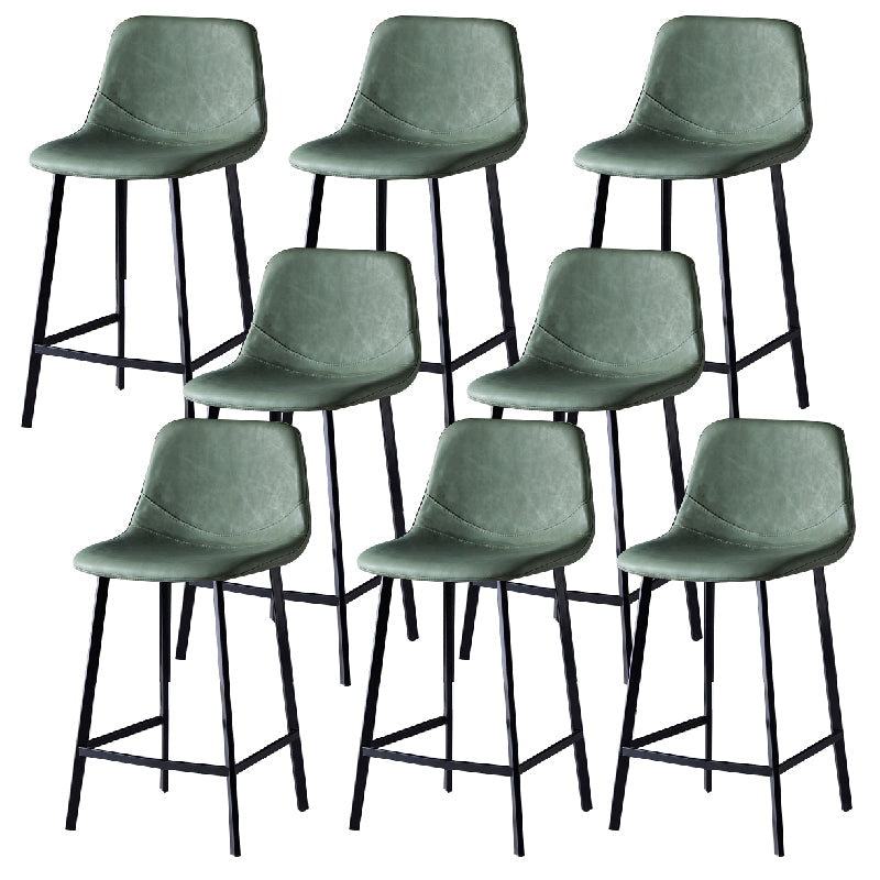 Contemporary Counter Stool Faux Leather Living Room Bar Stool with Metal Legs Green 8 Piece Set Counter Stool(26"H) Clearhalo 'Bar Furniture' 'Bar Stools' 'bar_stools' 'furn' 'furn_bar_stools' 'Furniture' 'Kitchen & Dining Furniture' 6276481