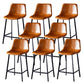 Contemporary Counter Stool Faux Leather Living Room Bar Stool with Metal Legs Light Brown 8 Piece Set Counter Stool(26"H) Clearhalo 'Bar Furniture' 'Bar Stools' 'bar_stools' 'furn' 'furn_bar_stools' 'Furniture' 'Kitchen & Dining Furniture' 6276484