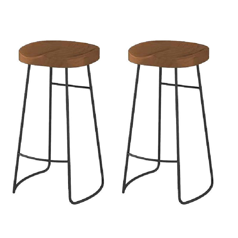 Modern Style Counter Stool Saddle Seat Backless Bar Stool for Indoor 2 Piece Set Clearhalo 'Bar Furniture' 'Bar Stools' 'bar_stools' 'furn' 'furn_bar_stools' 'Furniture' 'Kitchen & Dining Furniture' 6276528