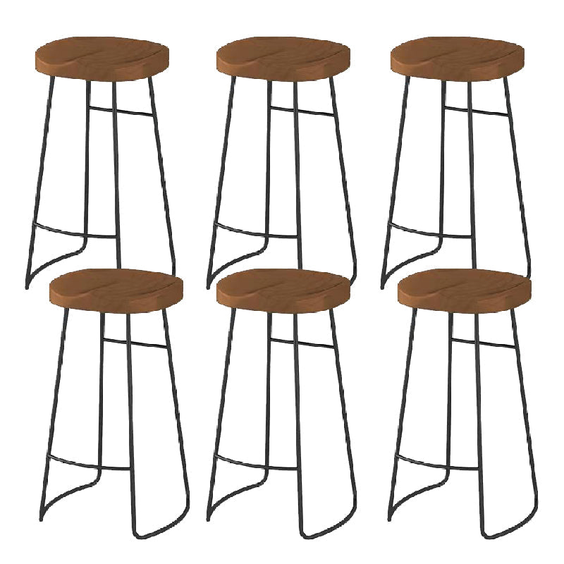 Modern Style Counter Stool Saddle Seat Backless Bar Stool for Indoor 6 Piece Set Clearhalo 'Bar Furniture' 'Bar Stools' 'bar_stools' 'furn' 'furn_bar_stools' 'Furniture' 'Kitchen & Dining Furniture' 6276532