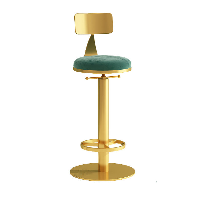 Industrial Backrest Armless Counter Stool Adjustable Bar Stool with Metal Base