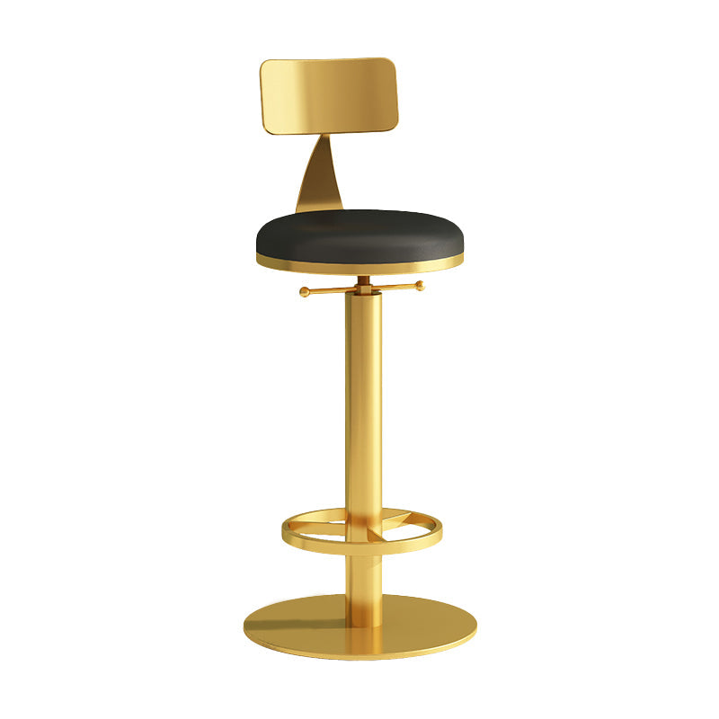 Industrial Backrest Armless Counter Stool Adjustable Bar Stool with Metal Base