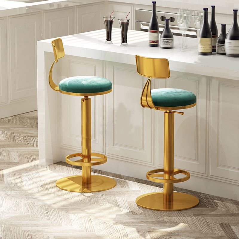 Industrial Backrest Armless Counter Stool Adjustable Bar Stool with Metal Base