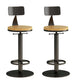 Industrial Backrest Armless Counter Stool Adjustable Bar Stool with Metal Base