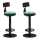 Industrial Backrest Armless Counter Stool Adjustable Bar Stool with Metal Base