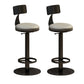 Industrial Backrest Armless Counter Stool Adjustable Bar Stool with Metal Base