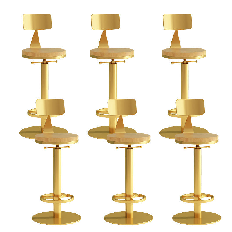 Industrial Backrest Armless Counter Stool Adjustable Bar Stool with Metal Base