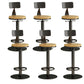 Industrial Backrest Armless Counter Stool Adjustable Bar Stool with Metal Base