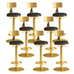Industrial Backrest Armless Counter Stool Adjustable Bar Stool with Metal Base